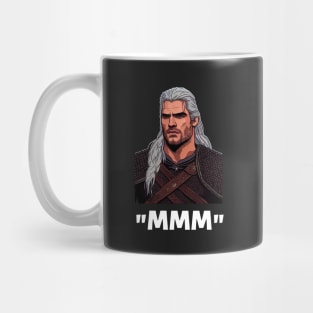 Monster Slayer - Mmm - Cartoon Portrait - Black - Fantasy Witcher Mug